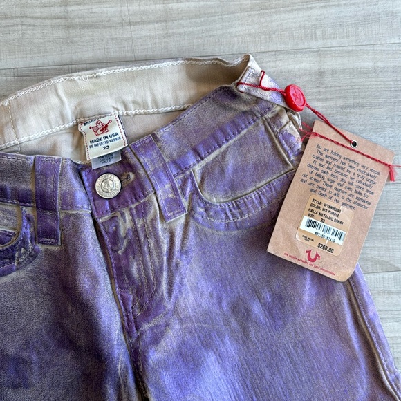 True religion women skinny jeans pants Metallic Spray authentic size 23 NWT SALE - Picture 4 of 8